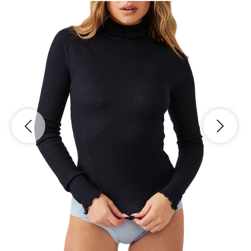 Free People Long Sleeve Ribbed Top